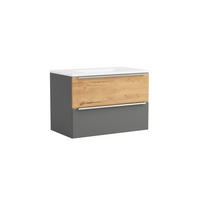 WASCHTISCHKOMBI  - Wildeiche/Edelstahlfarben, Trend, Holzwerkstoff/Stein (80/54/47cm) - Held