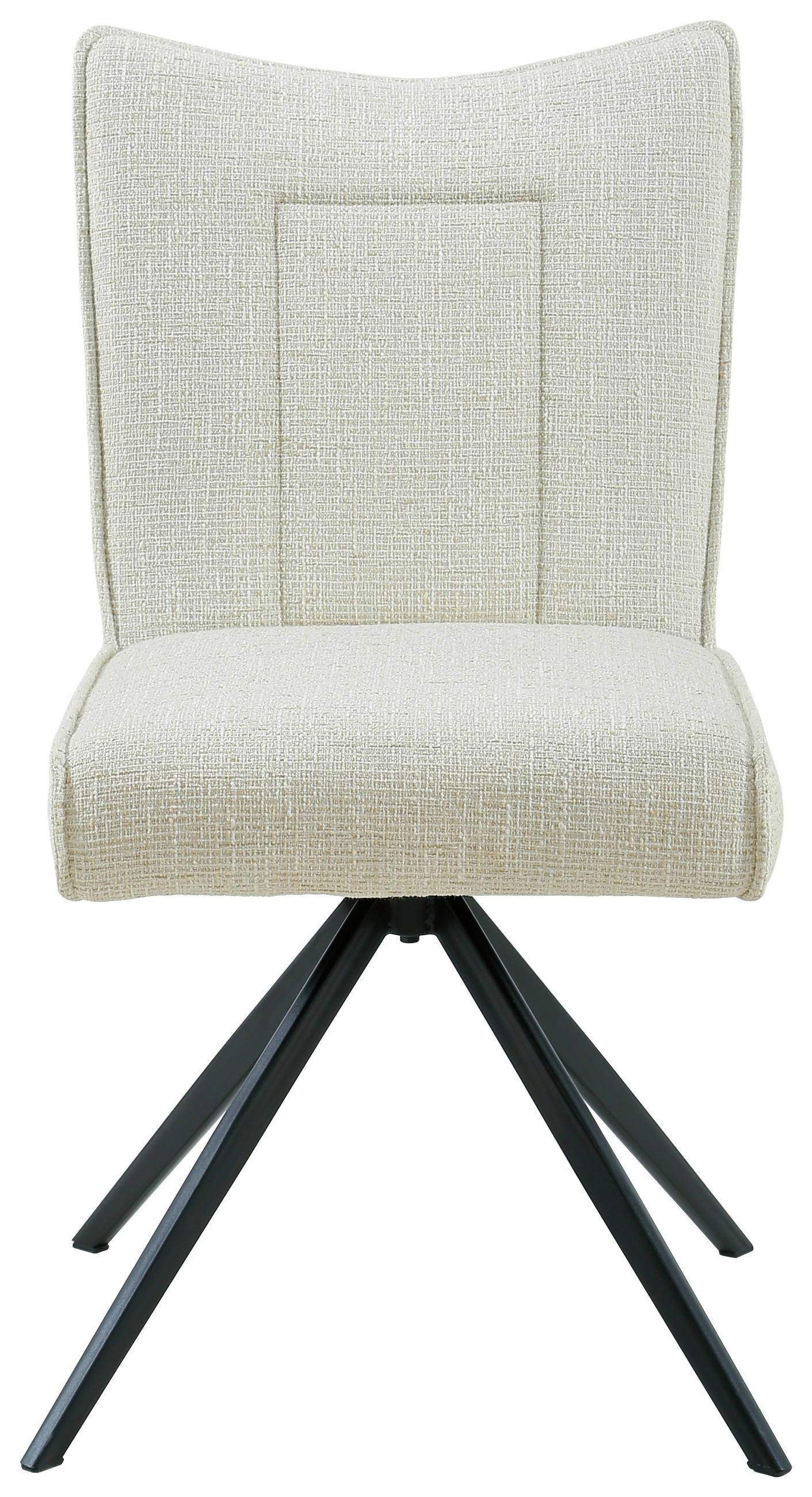 STUHL Eisen Webstoff  - Beige/Schwarz, Design, Textil/Metall (49/89/66cm) - Carryhome