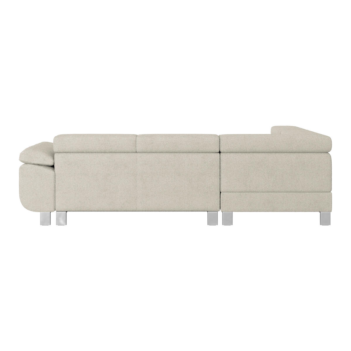 ECKSOFA in Drell Greige  - Greige, Modern, Textil/Metall (230/270cm) - MID.YOU