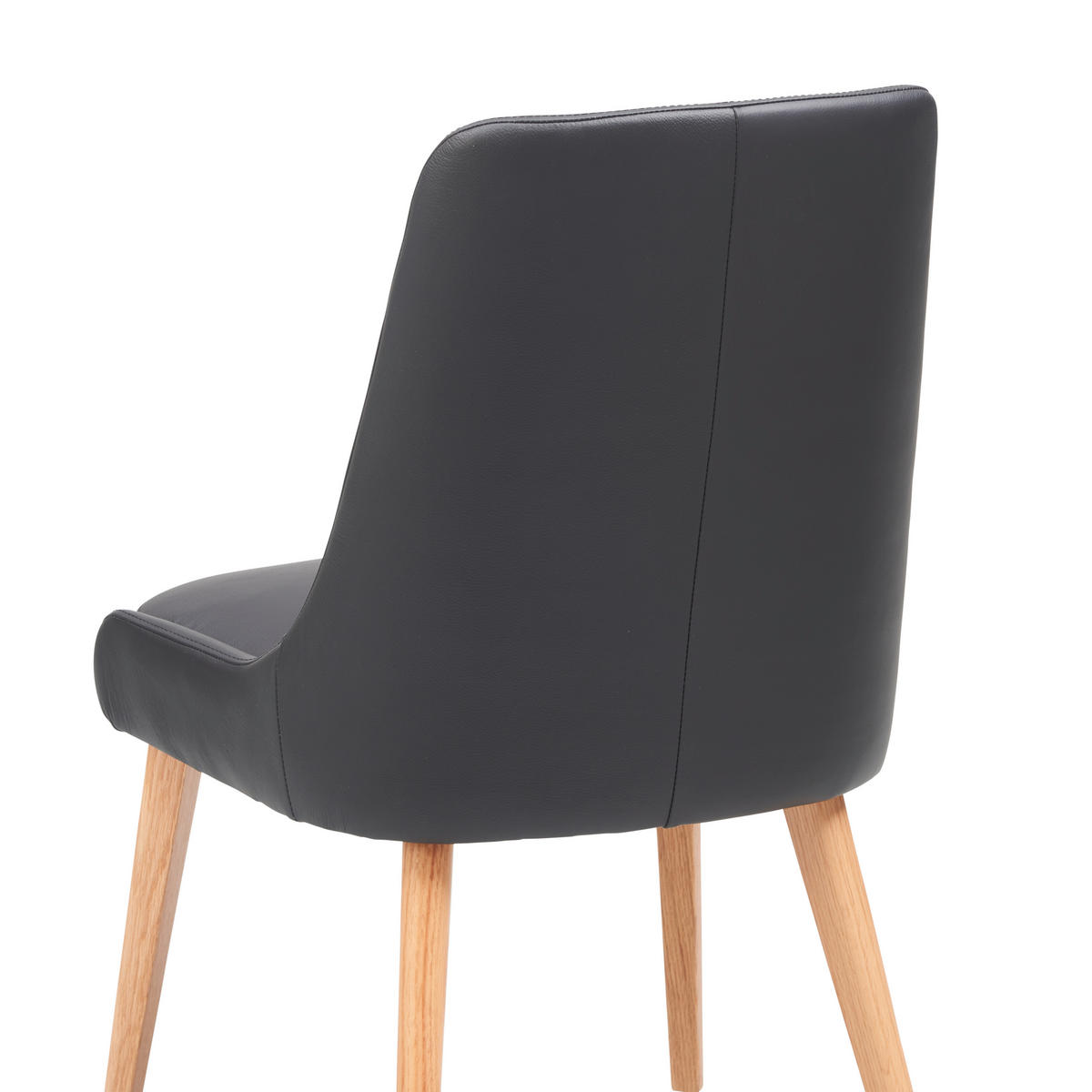 STUHL  in Echtleder pigmentiert Holz, Leder  - Schwarz, KONVENTIONELL, Leder/Holz (56/91/62cm) - Livetastic