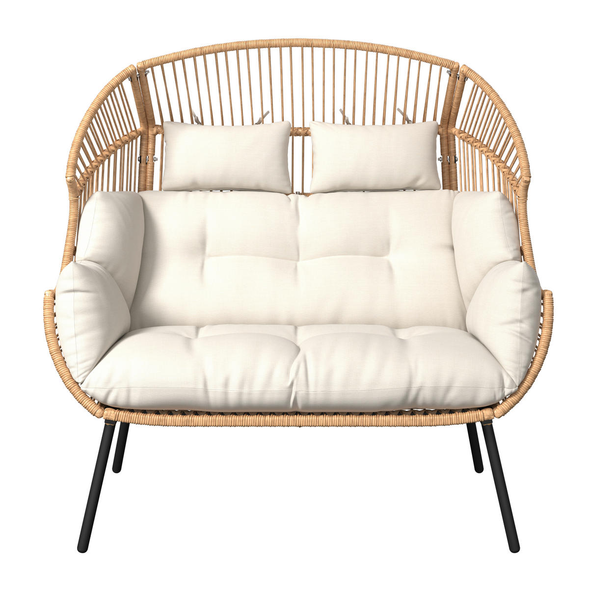 GARTENMUSCHEL 146/136/83 cm  - Beige/Naturfarben, MODERN, Kunststoff/Textil (146/136/83cm) - Ambia Garden