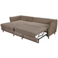 ECKSOFA Taupe Cord  - Taupe/Eichefarben, KONVENTIONELL, Holz/Textil (162/284cm) - Carryhome