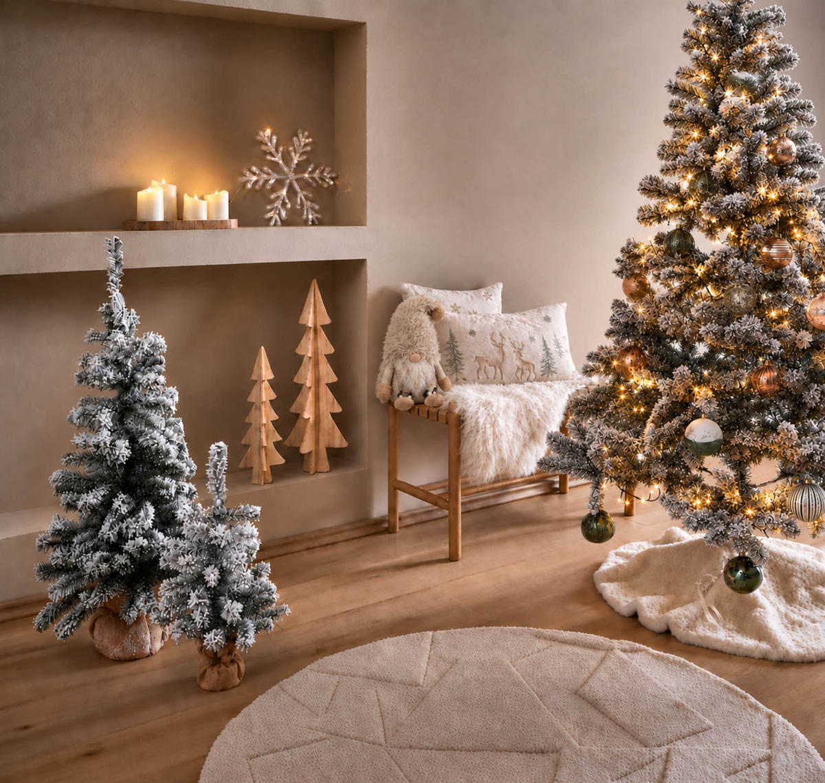DEKOWEIHNACHTSBAUM Naturfarben  - Naturfarben, Basics, Holz/Holzwerkstoff (32/60cm)
