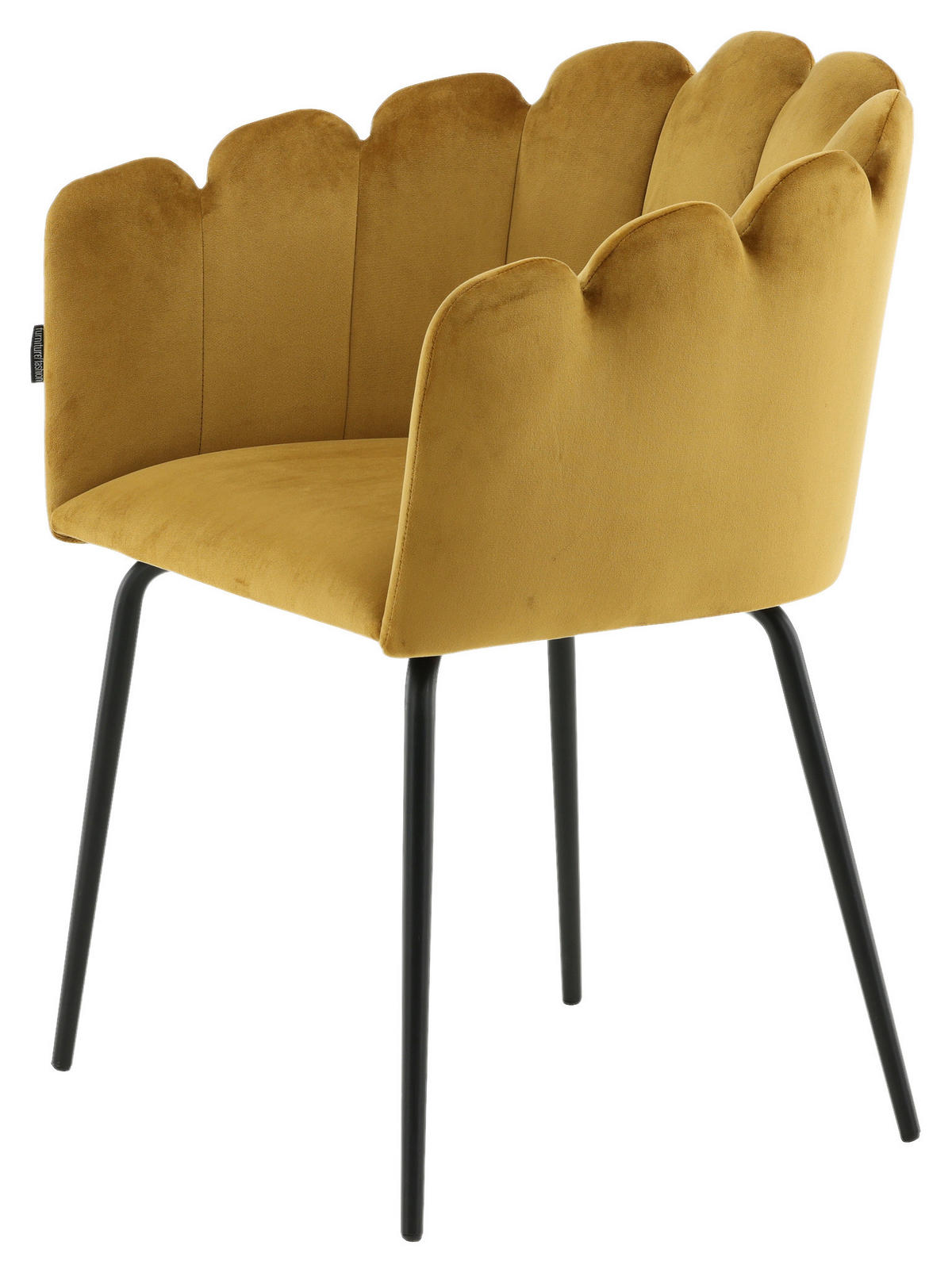 STUHL Samt Gelb  - Gelb, Design, Textil/Metall (61/76.56/54cm) - Livetastic
