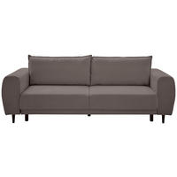 SCHLAFSOFA in Chenille Braun  - Schwarz/Braun, Konventionell, Holz/Textil (245/85/92cm) - Livetastic