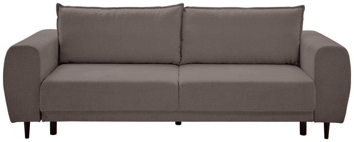 SCHLAFSOFA in Chenille Braun  - Schwarz/Braun, Konventionell, Holz/Textil (245/85/92cm) - Livetastic