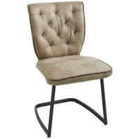 SCHWINGSTUHL  in Eisen Mikrofaser  - Taupe/Hellbraun, Design, Textil/Metall (46/89/58cm) - Valdera