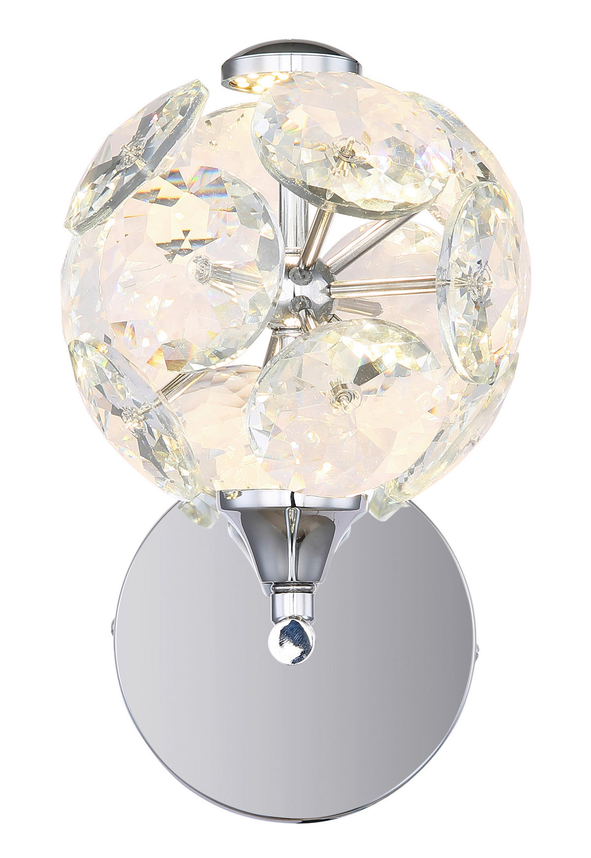 LED-WANDLEUCHTE 15/24 cm   - Klar/Chromfarben, KONVENTIONELL, Glas/Metall (15/24cm) - Globo