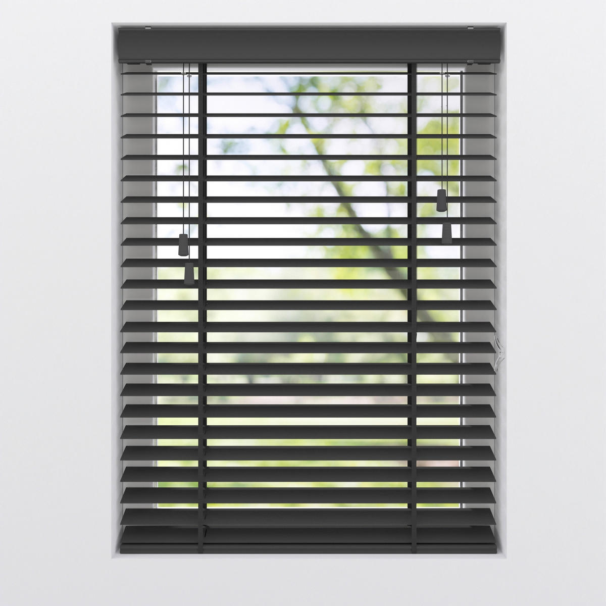 JALOUSIE  halbtransparent  110/240 cm    - Schwarz, Natur, Holz (110/240cm)