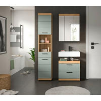 BADEZIMMER 3-teilig  in 97 cm  - Salbeigrün/Schwarz, MODERN, Glas/Holzwerkstoff (97cm) - MID.YOU