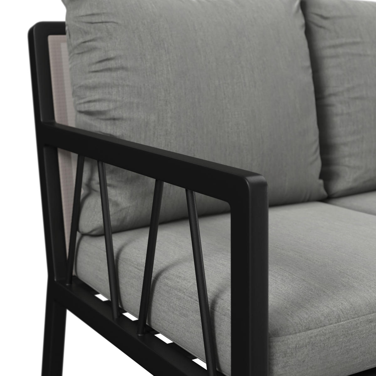 2-SITZER-BANK 120/84,5/81,5 cm  Aluminium  - Anthrazit/Grau, Design, Textil/Metall (120/84,5/81,5cm) - Amatio