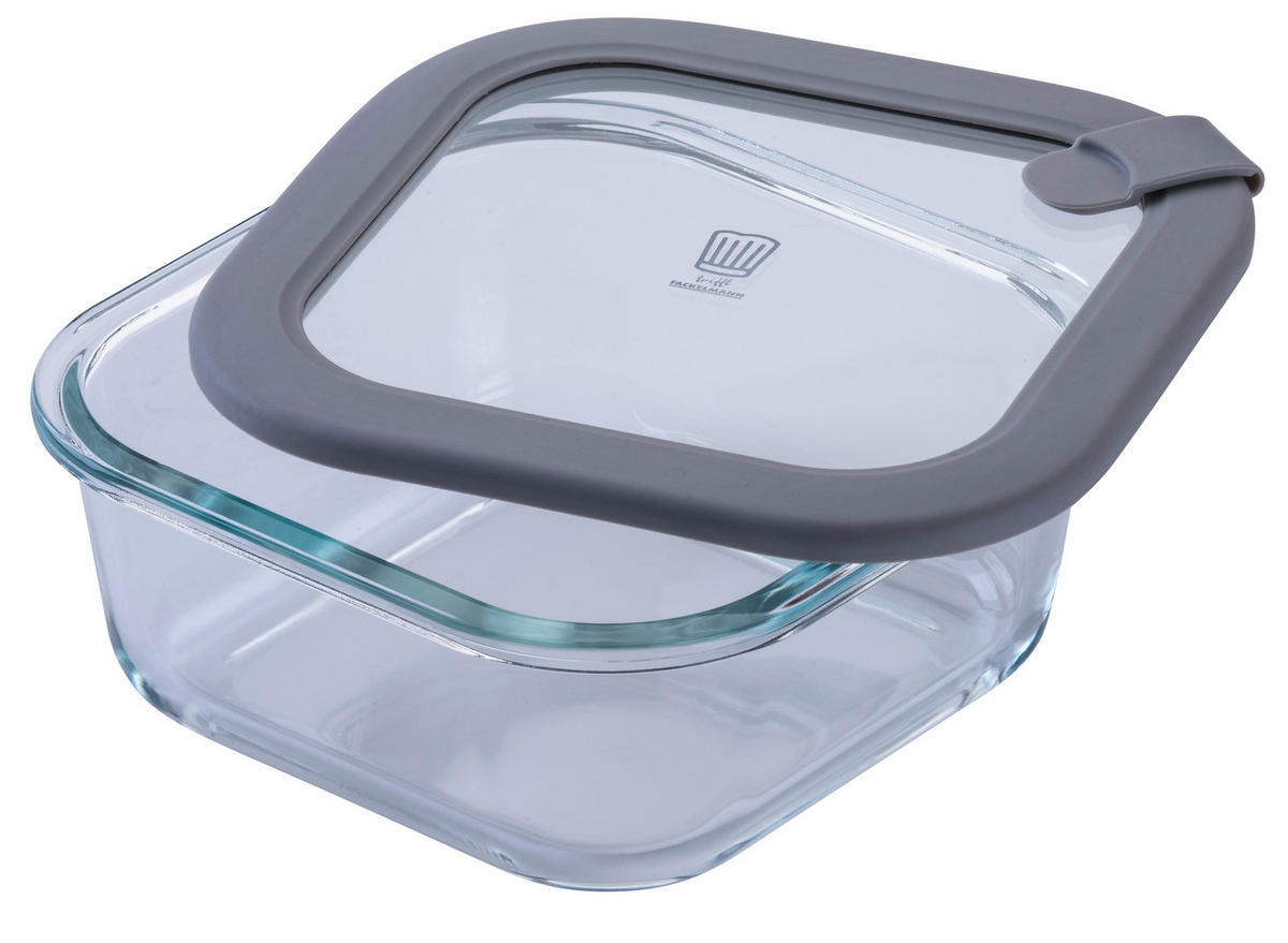VORRATSDOSE Chefkoch 800 L  - Transparent/Hellgrau, Basics, Glas (800ml) - Chefkoch+Fackelmann