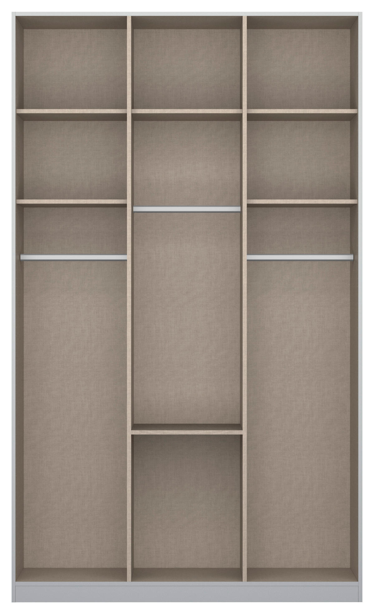 GARDEROB MED GÅNGJÄRN 136/229/54 cm 3-dörrar - Sonoma ek/grå, Modern, metall/trämaterial (136/229/54cm) - Rauch Möbel