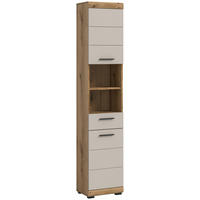 HOCHSCHRANK 37/191/31 cm  - Kaschmir/Schwarz, MODERN, Holzwerkstoff/Kunststoff (37/191/31cm) - MID.YOU