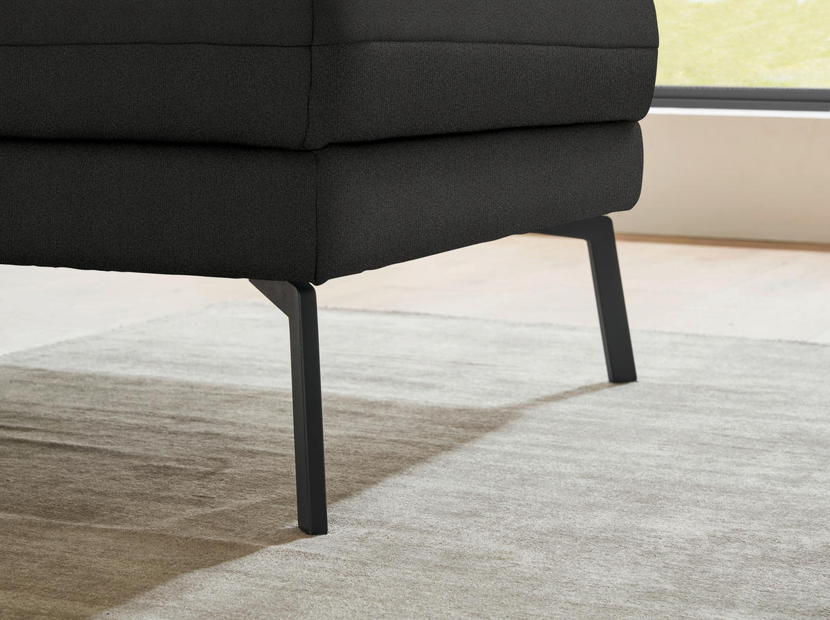 ECKSOFA  in Flachgewebe Anthrazit  255-365/175-224 cm  - Anthrazit/Schwarz, Design, Textil/Metall (255-365/175-224cm) - Dieter Knoll