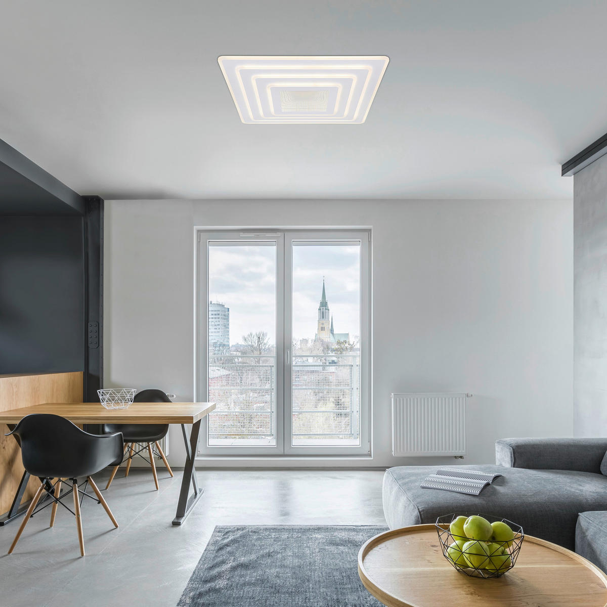 LED-DECKENLEUCHTE 60 W    70/70/6,7 cm  - Weiss/Opal, Design, Kunststoff/Metall (70/70/6,7cm) - Globo