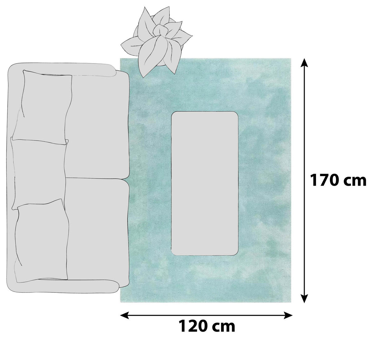 HOCHFLORTEPPICH 120/170 cm Relaxx Türkis  - Türkis, Basics, Textil (120/170cm) - Esprit
