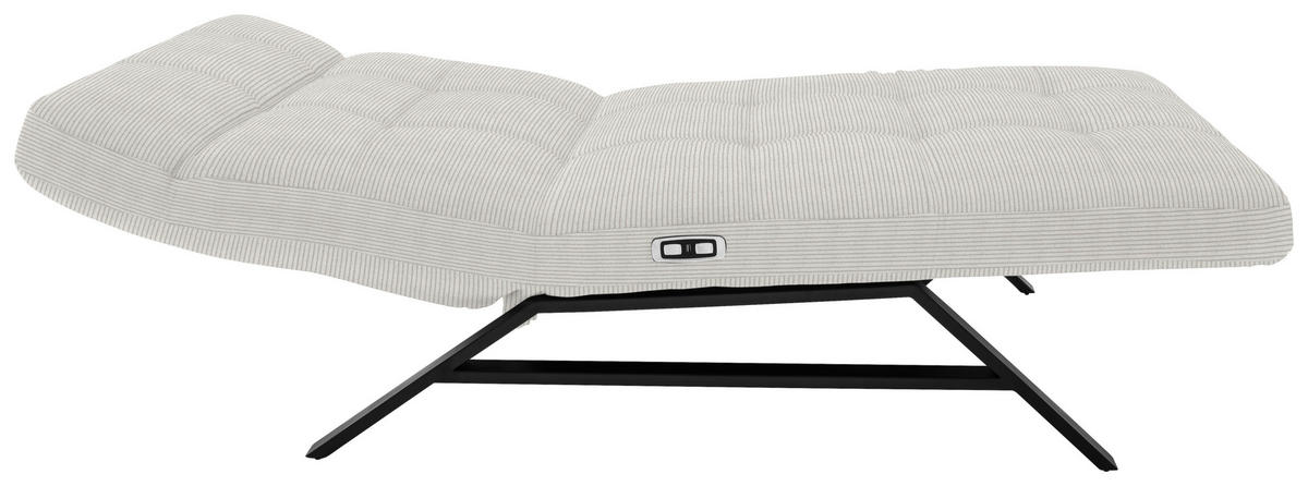RELAXLIEGE in Cord Weiss  - Weiss/Schwarz, Design, Textil/Metall (120/54-113/158-198cm) - Pure Home Lifestyle