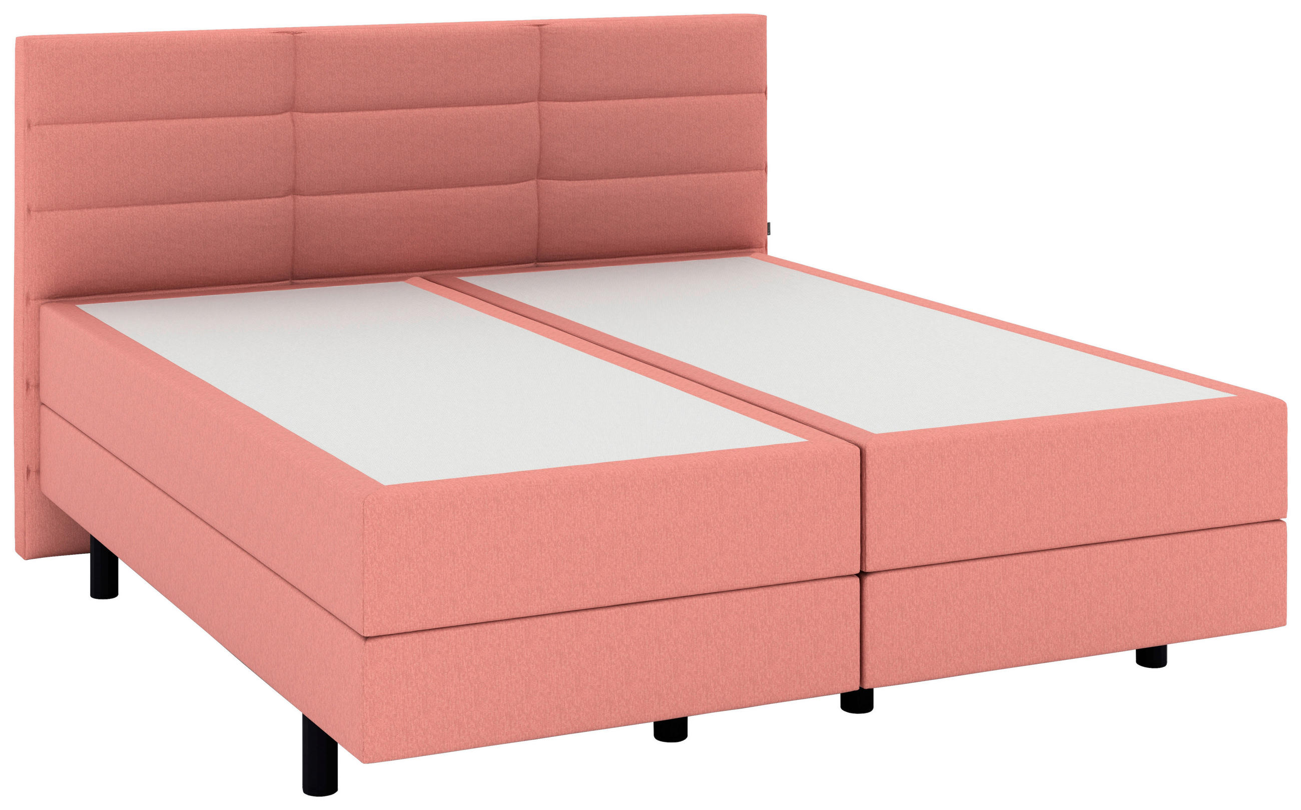 BOXSPRINGBETT 180/200 cm,  in Koralle, gepolstertes Kopfteil, Matratzen, H3 + H3 = fest  - Koralle/Schwarz, KONVENTIONELL, Holzwerkstoff/Kunststoff (180/200cm) - Musterring