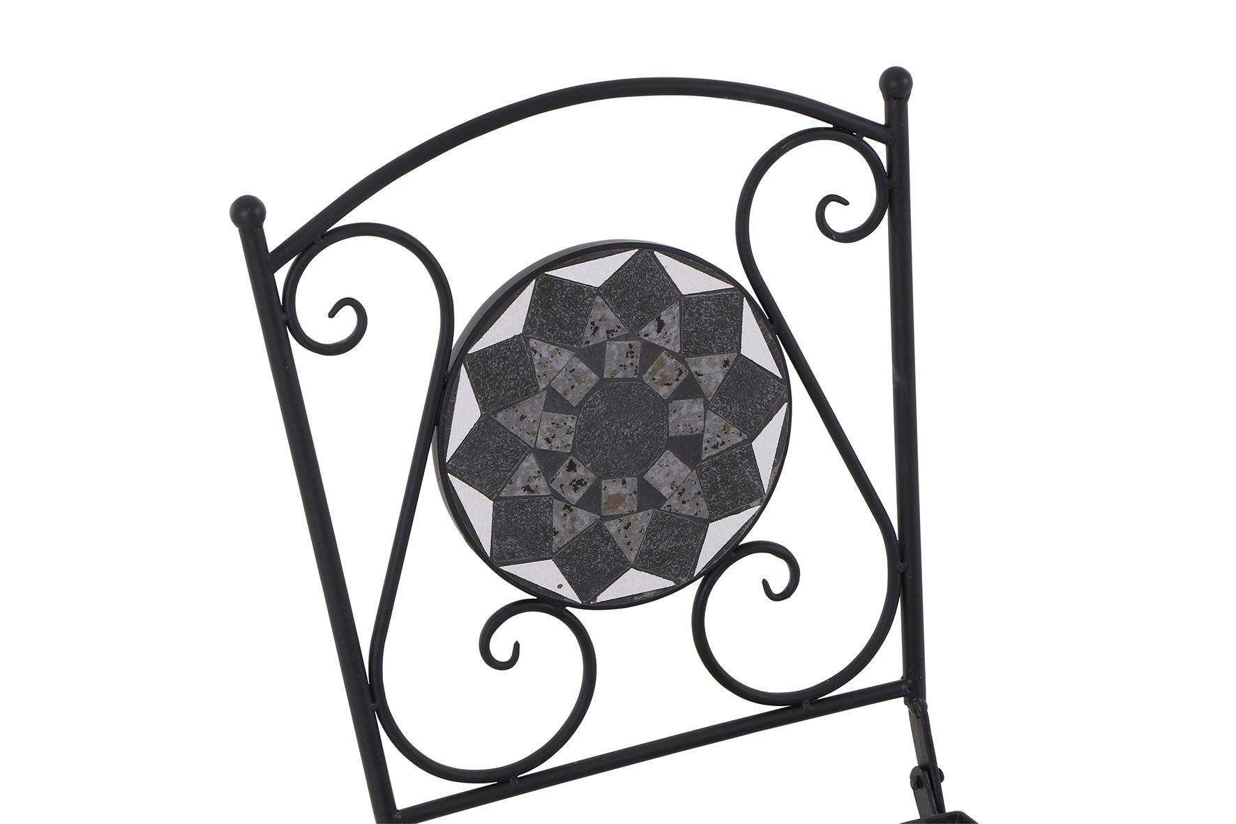 GARTENKLAPPSTUHL in Metall, Keramik Schwarz  - Schwarz, KONVENTIONELL, Keramik/Metall (39/88,5/49,5cm) - Siena Garden