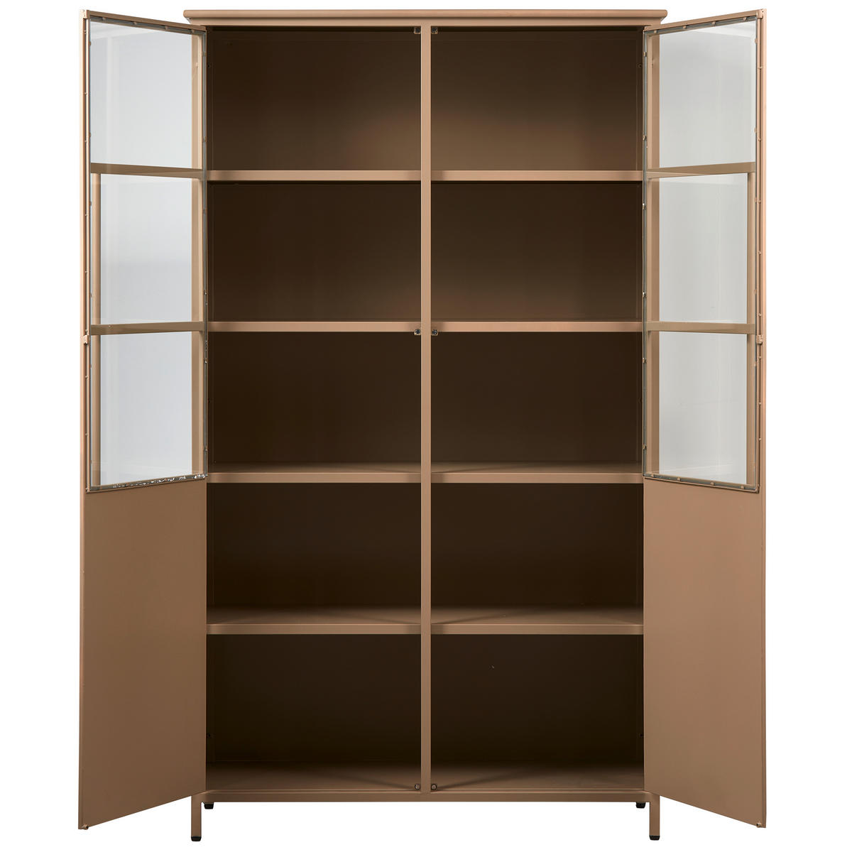 VITRINE in Khaki  - Khaki, Design, Glas/Metall (99/170/44cm) - Livetastic