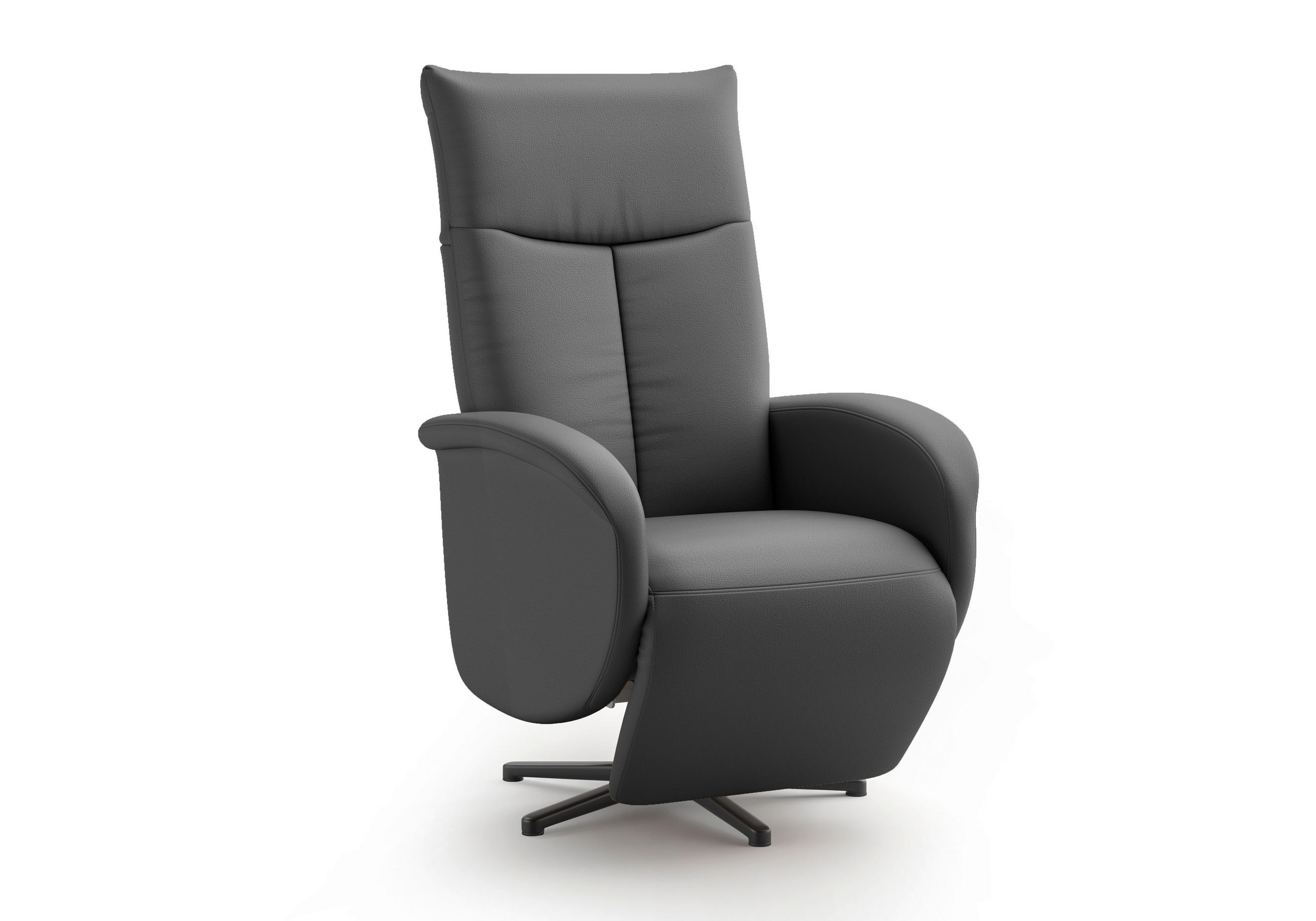 DREHSTUHL Schwarz  - Schwarz, MODERN, Leder/Metall (75/112/82cm) - Sit & More
