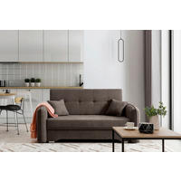 SCHLAFSOFA Chenille Braun  - Silberfarben/Braun, Design, Kunststoff/Textil (155/105/75cm) - MID.YOU