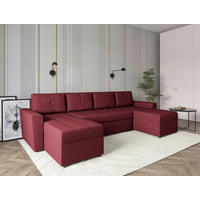 WOHNLANDSCHAFT TERMOLI Rot Jacquard  - Rot/Schwarz, Design, Kunststoff/Textil (155/296/155cm) - MID.YOU