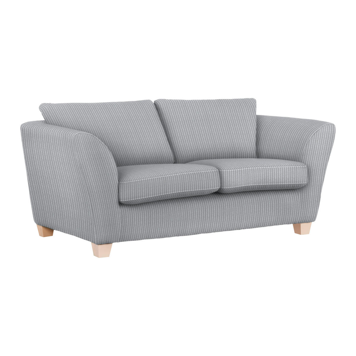 2-SITZER-SOFA in Cord Hellgrau  - Hellgrau/Naturfarben, Holz/Textil (190/70-85/95cm) - MID.YOU