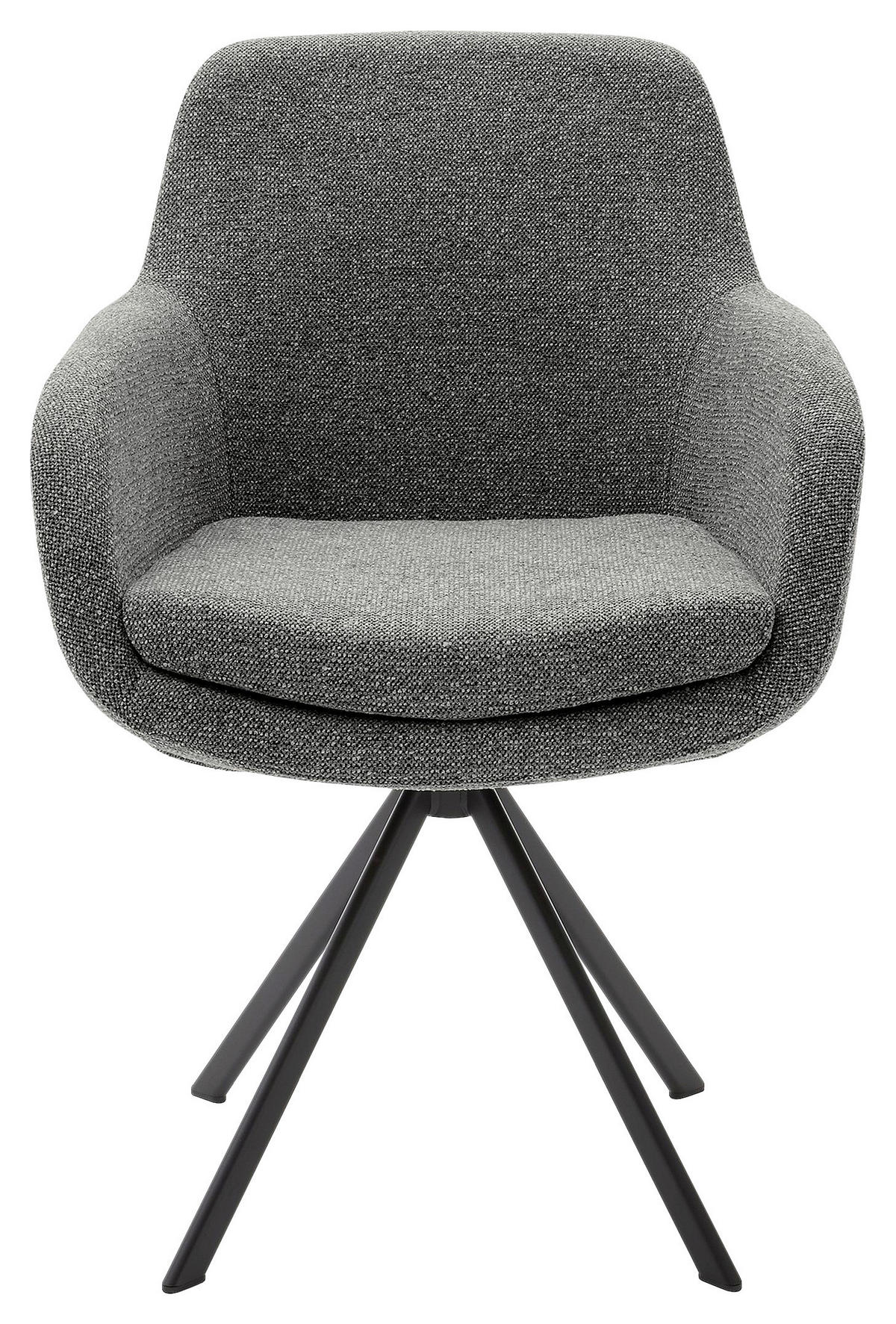 ARMLEHNSTUHL  in Eisen Webstoff  - Anthrazit/Schwarz, Design, Textil/Metall (62/86/66cm) - Musterring