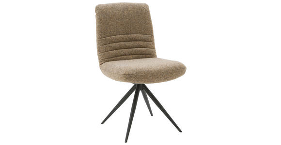 STUHL  Lederauswahl, Stoffauswahl, Typenauswahl, Gestellauswahl, Sitzfläche 180° drehbar Flachgewebe  - Rostfarben/Cognac, Design, Textil/Metall (50/93/69cm) - Dieter Knoll