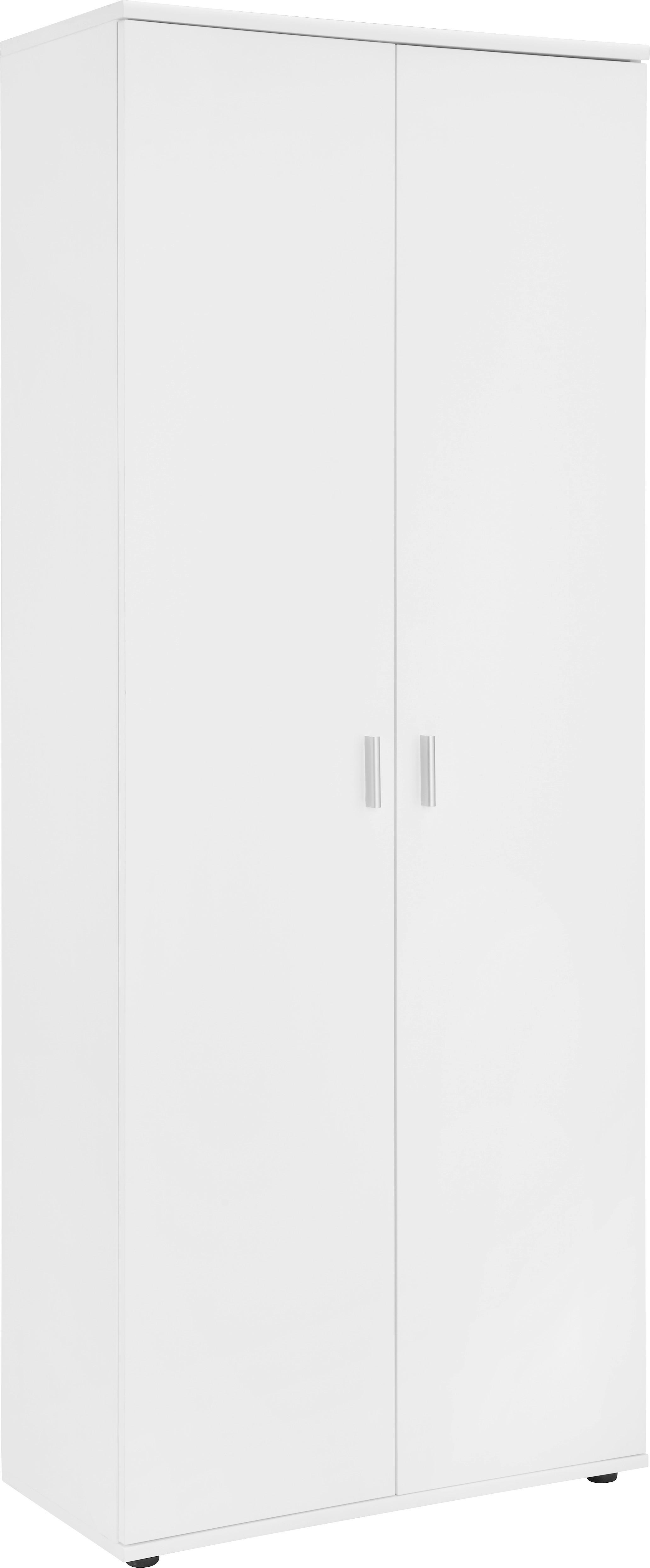 SCHUHSCHRANK Weiß  - Silberfarben/Weiß, Design, Holzwerkstoff/Kunststoff (69/176/34cm)