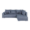 ECKSOFA Blaugrau Webstoff  - Chromfarben/Anthrazit, Design, Kunststoff/Textil (260/218cm) - P & B