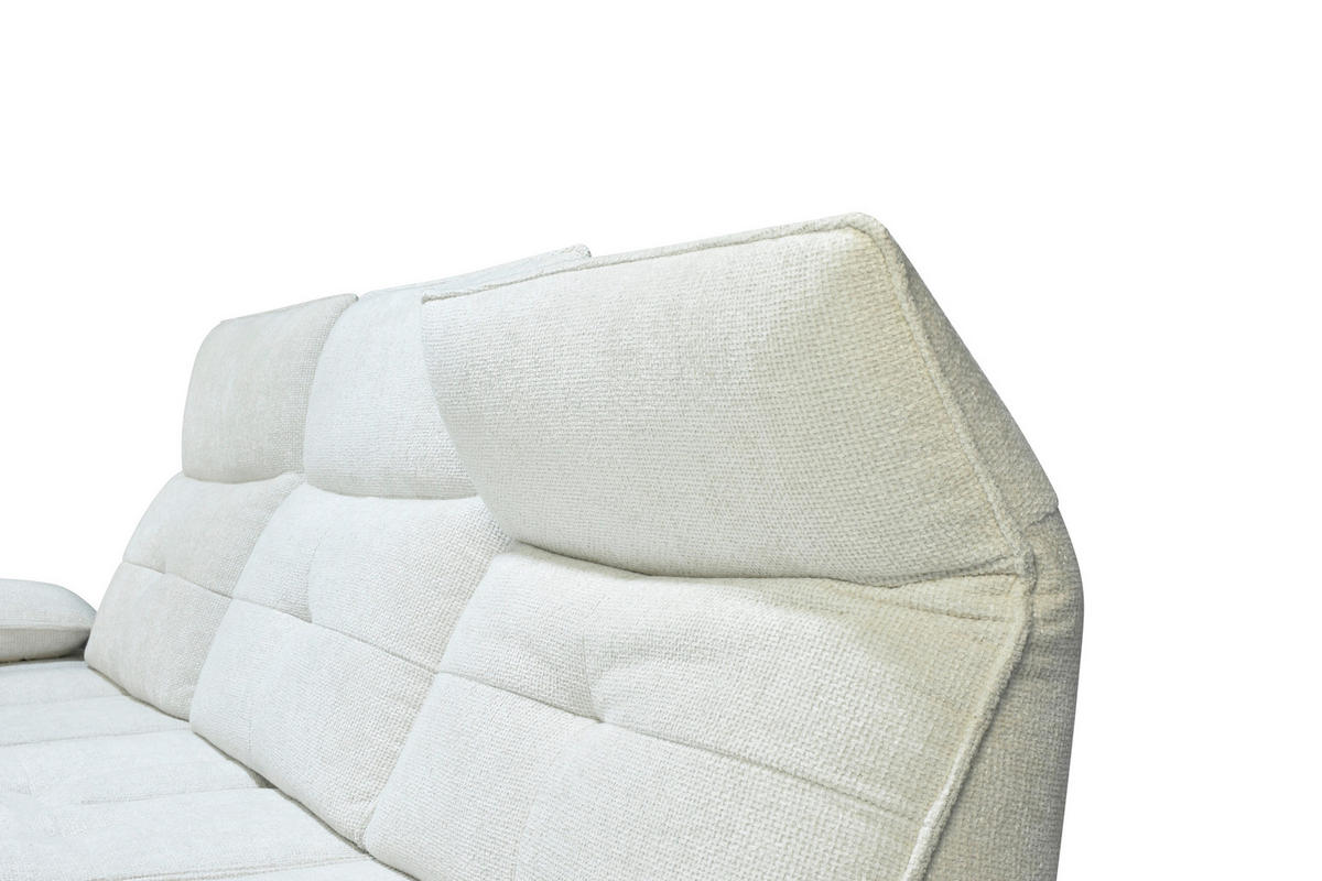 ECKSOFA Creme Chenille  - Creme/Schwarz, Design, Kunststoff/Textil (162/314cm) - Livetastic