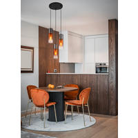 FÜGGŐLÁMPA 34/150 cm  - fekete/rézszínű, Design, Üveg/textil (34/150cm) - Globo