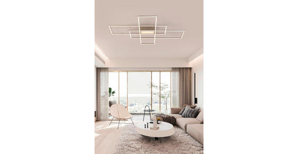 LED-DECKENLEUCHTE 100/75/7,5 cm   - Nickelfarben, Design, Kunststoff/Metall (100/75/7,5cm) - Novel