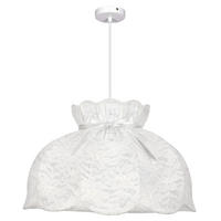 PENDELLEUCHTE 52/52/130 cm  - Weiß, KONVENTIONELL, Textil/Metall (52/52/130cm)