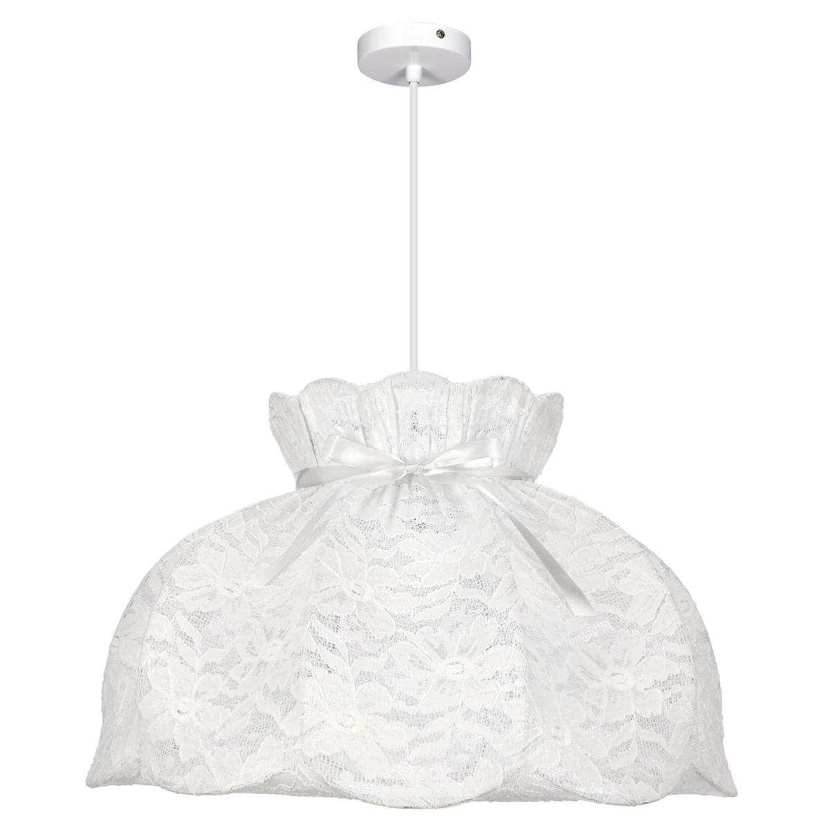 PENDELLEUCHTE 52/52/130 cm  - Weiß, KONVENTIONELL, Textil/Metall (52/52/130cm)