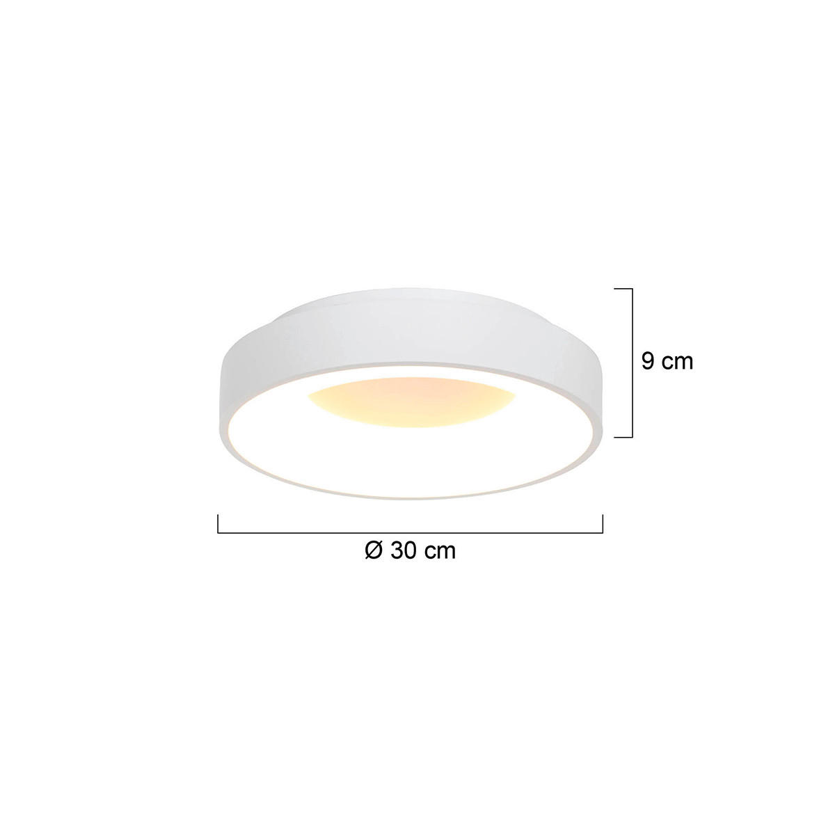 LED-DECKENLEUCHTE Ringlede 30/9 cm   - Weiß, Basics, Kunststoff/Metall (30/9cm)