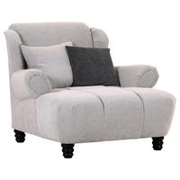 XXL-SESSEL in Flachgewebe Anthrazit, Beige  - Anthrazit/Beige, Konventionell, Holz/Textil (125/100/140cm) - Carryhome