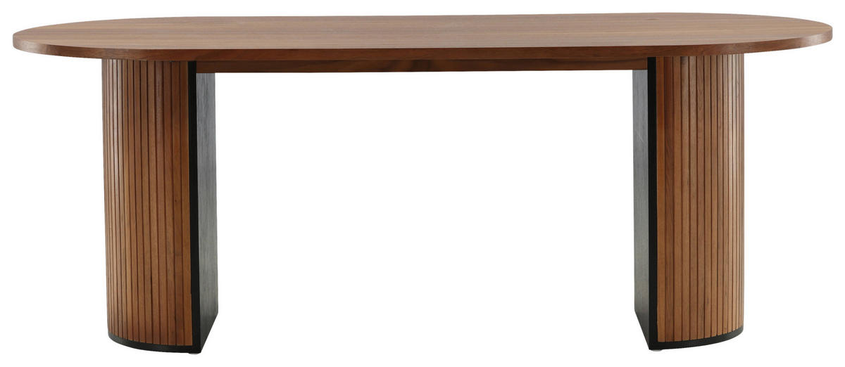 ESSTISCH furniert oval Naturfarben, Schwarz  - Schwarz/Naturfarben, Design, Holz/Holzwerkstoff (200/90/75cm) - Livetastic