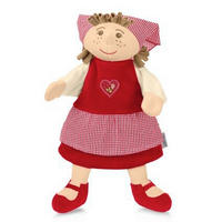HANDPUPPE Gretel - Beige/Rot, Basics, Textil (28/27/9cm) - Sterntaler