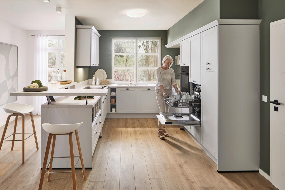 EINBAUKÜCHE   - Hellgrau, Design, Holzwerkstoff - Xora