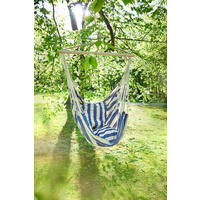 HÄNGESESSEL 65/120/90 cm Echtholz  - Blau/Weiß, Basics, Holz/Kunststoff (65/120/90cm) - Gardenson