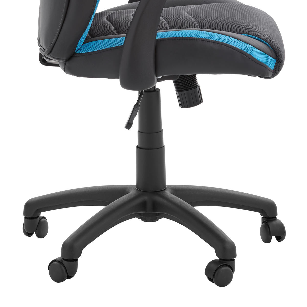 GAMING STOL kovina, umetna masa, tekstil modra, črna  - modra/črna, Design, kovina/umetna masa (62/112,5-122/68cm) - Hom`in
