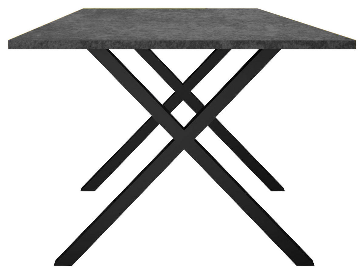 ESSTISCH rechteckig Graphitfarben, Schwarz  - Schwarz/Graphitfarben, MODERN, Holzwerkstoff/Metall (140/90/78cm) - Livetastic