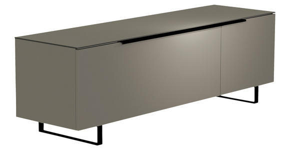 LOWBOARD  160/51/45 cm  - Schwarz/Grau, Design, Glas/Holzwerkstoff (160/51/45cm) - Moderano