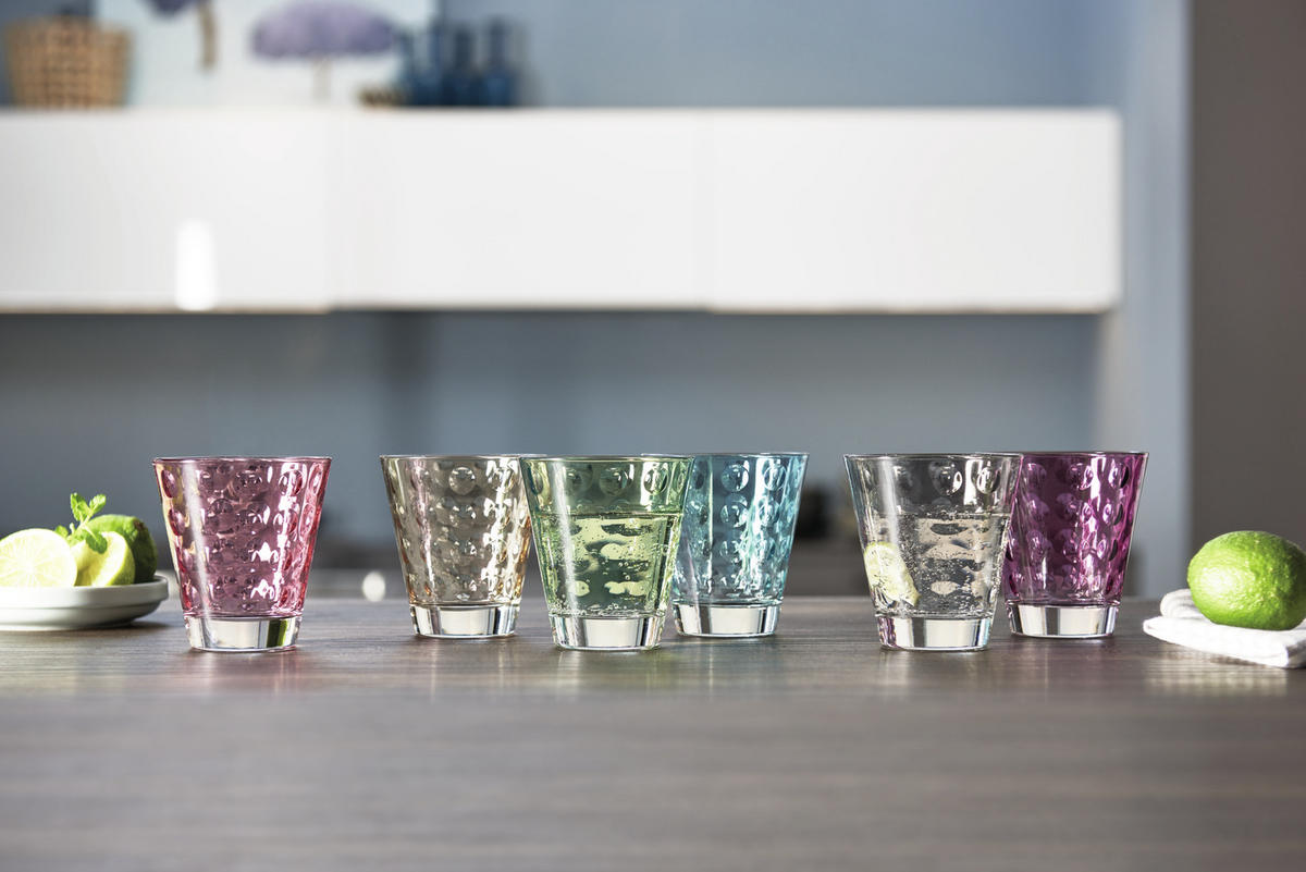 GLÄSERSET Optic  6-teilig  - Multicolor, Basics, Glas (26/9,8/17,4cm) - Leonardo