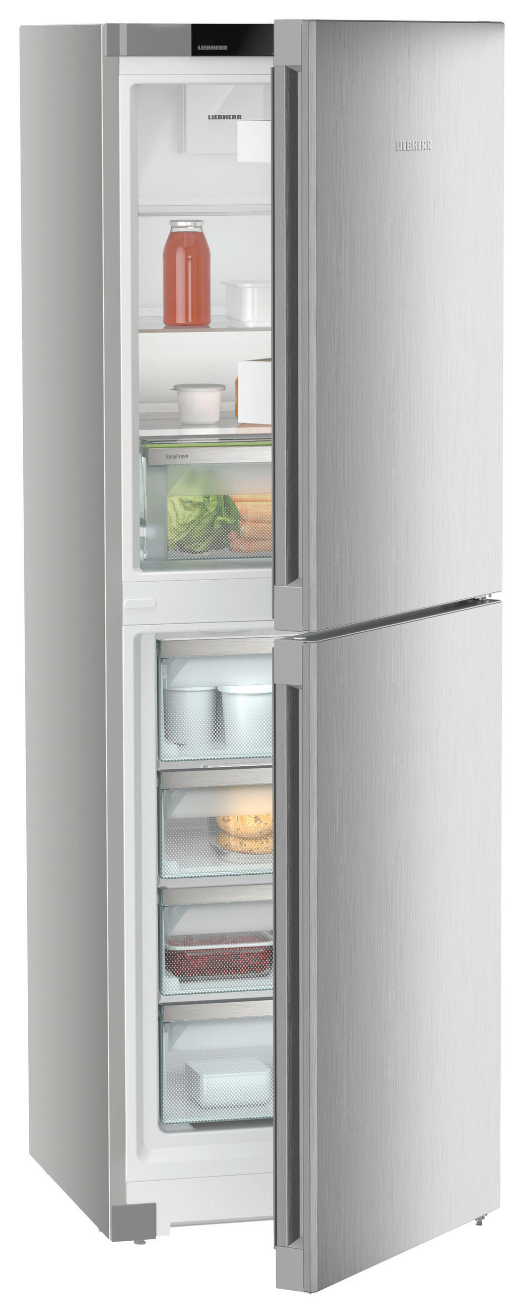 KÜHL-GEFRIER-KOMBINATION 59,7/185,5/67,5 cm CNSFD5204  - Edelstahlfarben, Basics, Glas/Kunststoff (59,7/185,5/67,5cm) - Liebherr