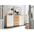 SIDEBOARD  in 180/104/43 cm  - Schieferfarben/Eiche Bianco, Basics, Glas/Holzwerkstoff (180/104/43cm) - Dieter Knoll